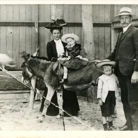 Family portrait with donkey and dog, 1909
