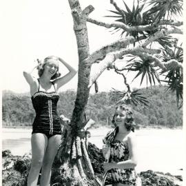 Models at Charlesworth Bay, c. 1960