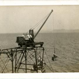 Hand crane at South Solitary Island, 11 March 1934 