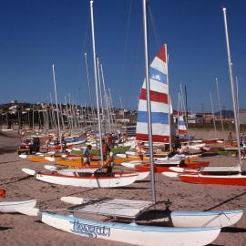 Hobie catamarans at Coffs Jetty, 1977