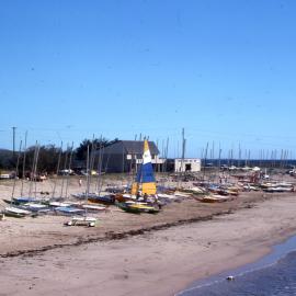 Hobie catamarans at Coffs Jetty, 1977
