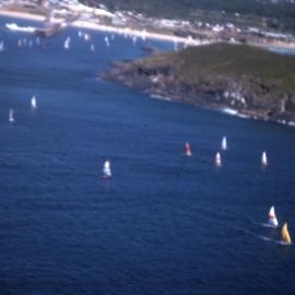 Hobie catamarans encircle Muttonbird Island, 1977