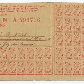 Clothing Ration Card, 1948