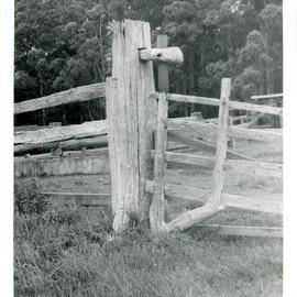 Post and rail fence, December 1969 