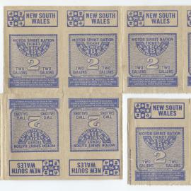 NSW Motor Spirit Ration tickets