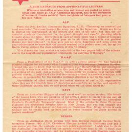 Australian Comforts Fund Christmas Hamper flyer
