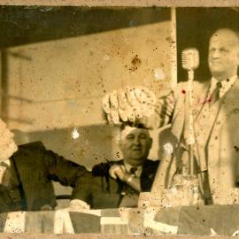 Harry Bailey is surprised by a hand of bananas, 30 August 1951