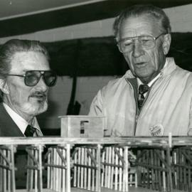 Ray Kratz examines a model of the Jetty, 1992