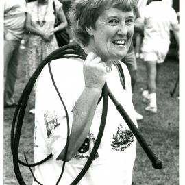 Wendy readies her stockwhip