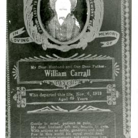 Headstone for William Carrall