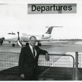 Matt Singleton at the airport, September 1990