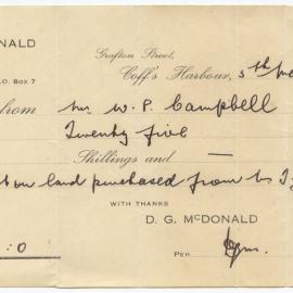 Deposit Receipt, 1945