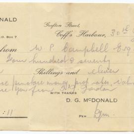 Deposit Receipt, 1945