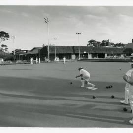 A game at the Bowling Club, October 1990