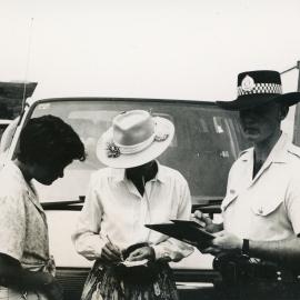 An arrest at the Emerald Beach Rally, 26 November 1991