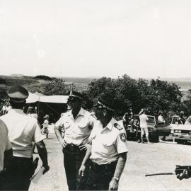 Police presence at an Emerald Beach rally, 26 November 1991