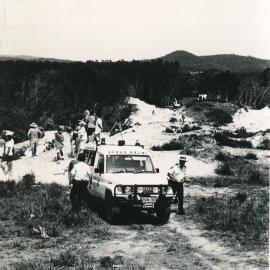 Police presence at an Emerald Beach rally, 26 November 1991