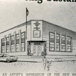 Artist's impression of the Commercial Bank, 1955