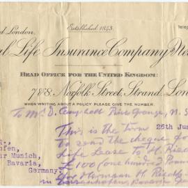 Letter, 26 June 1920