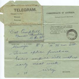 Telegram, 21 July 1920