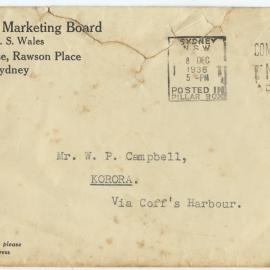 Envelope, 8 December 1936