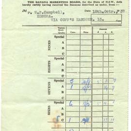 Certificate and Account Sales, 18 October 1937