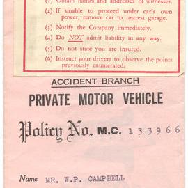 Private Motor Vehicle Policy, 1951