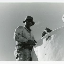 Working on top of the Smoky Cape Lighthouse, 1977 