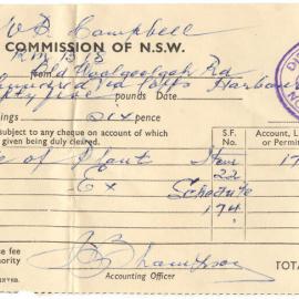 Letter and Receipt, May 1958