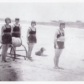 Ladies Surf Lifesaving Rescue and Resuscitation team on Jetty Beach, 1920s
