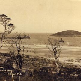 Steamships in the harbour, 1908