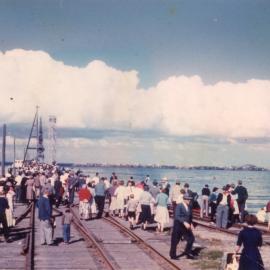 A crowd on the Jetty