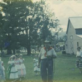 Man with stock whip, Coffs Harbour Centenary Parade, 1961