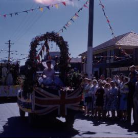 Parade floats on High Street, c. 1960s