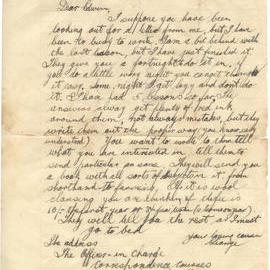 Letter to Edwin Hamey, c. 1920s
