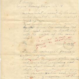 Engine Driving Exam No. 19, 2 April 1929