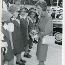 Lady Rowland meets Girl Guides, 18 April 1985