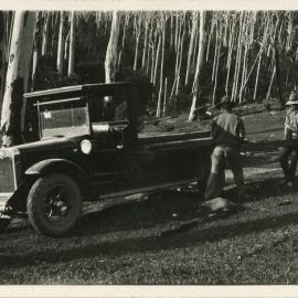 Loading sleepers onto the "ute" at 'Otley'