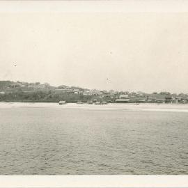 Bathing sheds on Jetty Beach, 1930