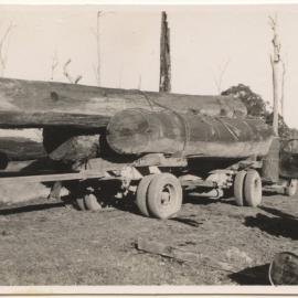 Logs on back of truck, c. 1940s