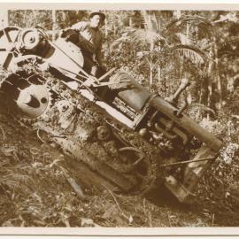 Tractor in rainforest, c. 1940s