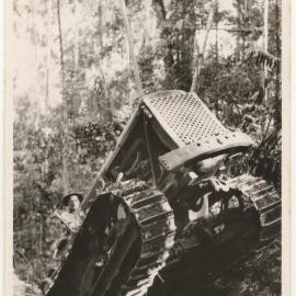 McCormick-Deering crawler tractor on steep incline, c. 1940s
