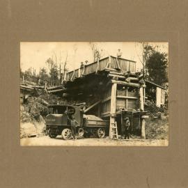 The Dorrigo Shire Council truck at Macauleys Headland gravel crusher, c.1932