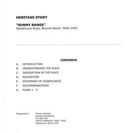 Heritage Study "Sunny Range"