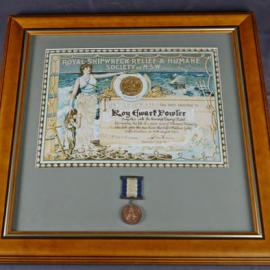 Certificate and medal, 29 November 1922