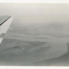 Flight over a river