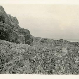Rocky outcrop on the Coffs coastline, 1930