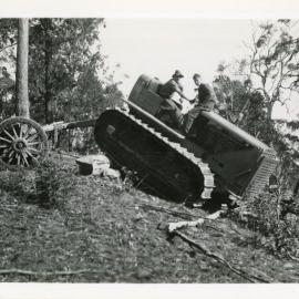 Logging with tractor, 1936
