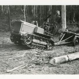 Logging with tractor, 1936