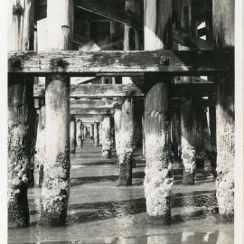 Timber pylons underneath the jetty, 1936